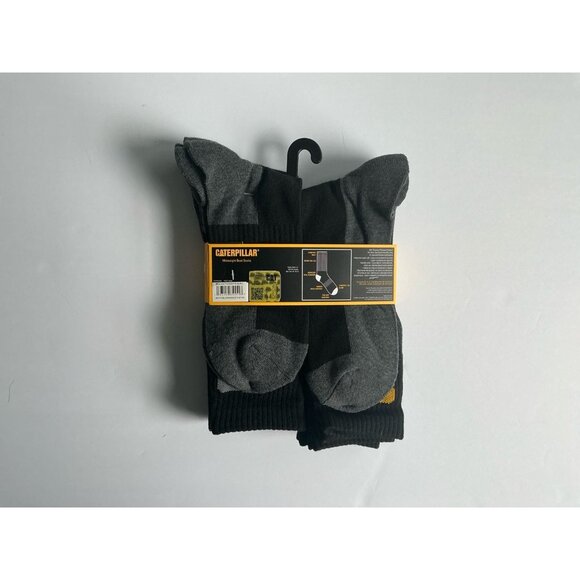 CAT Men’s Midweight Work Socks – 6 Pack – Cushioned Boot Socks with Anti-Odor - Picture 2 of 2